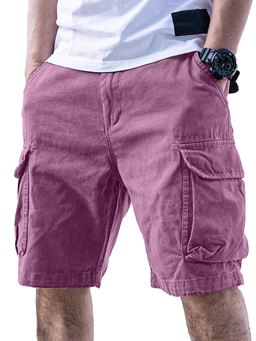 Men's Casual Solid Color Cargo Shorts