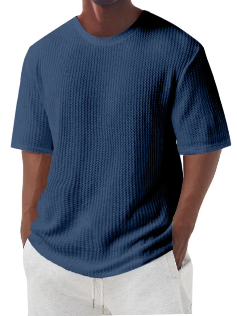 Men's Simple And Comfortable Texture Solid Color Short-sleeved T-shirt