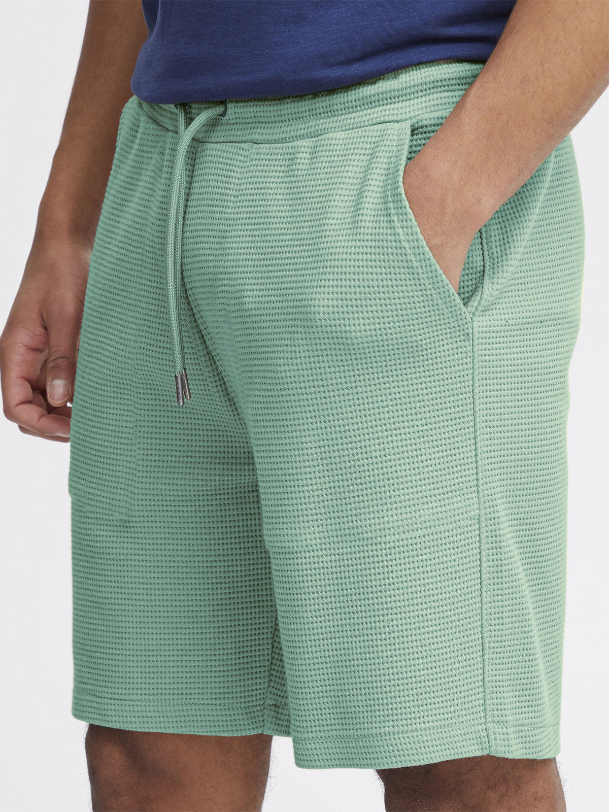 Men's Comfortable Waffle Texture Lace-Up Casual Bermuda Shorts