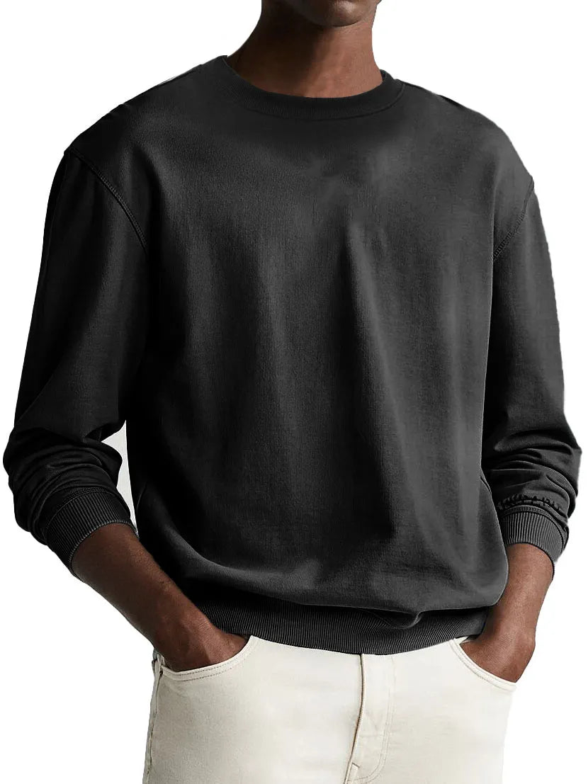 Men's Fashion Retro Round Neck Long Sleeve Sweatshirt