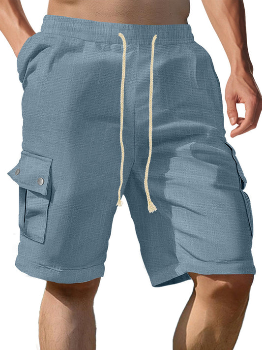 Men's Multi-pocket Cotton Casual Loose Shorts