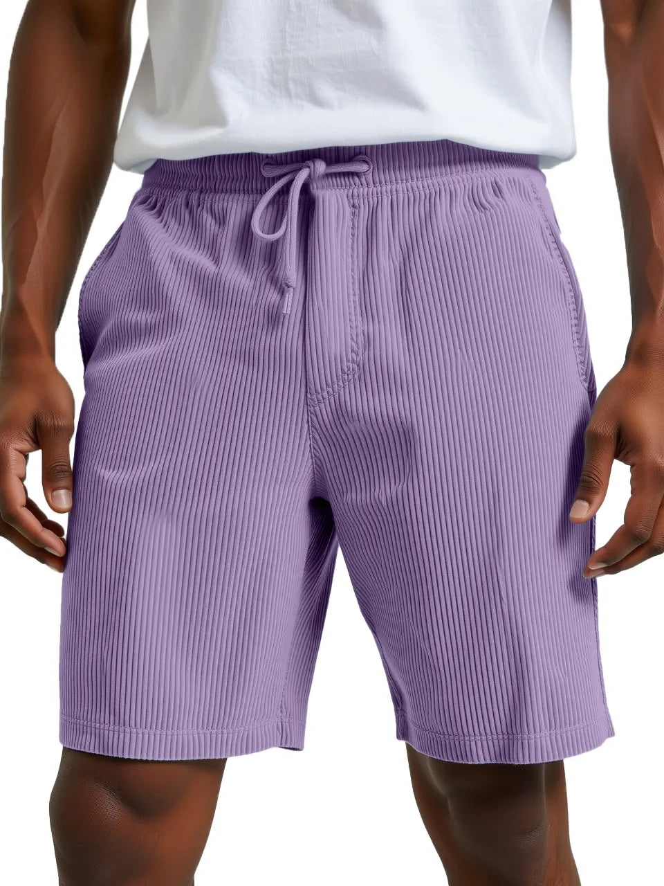 Men's Simple Retro Daily Casual Vertical Pit Loose Shorts