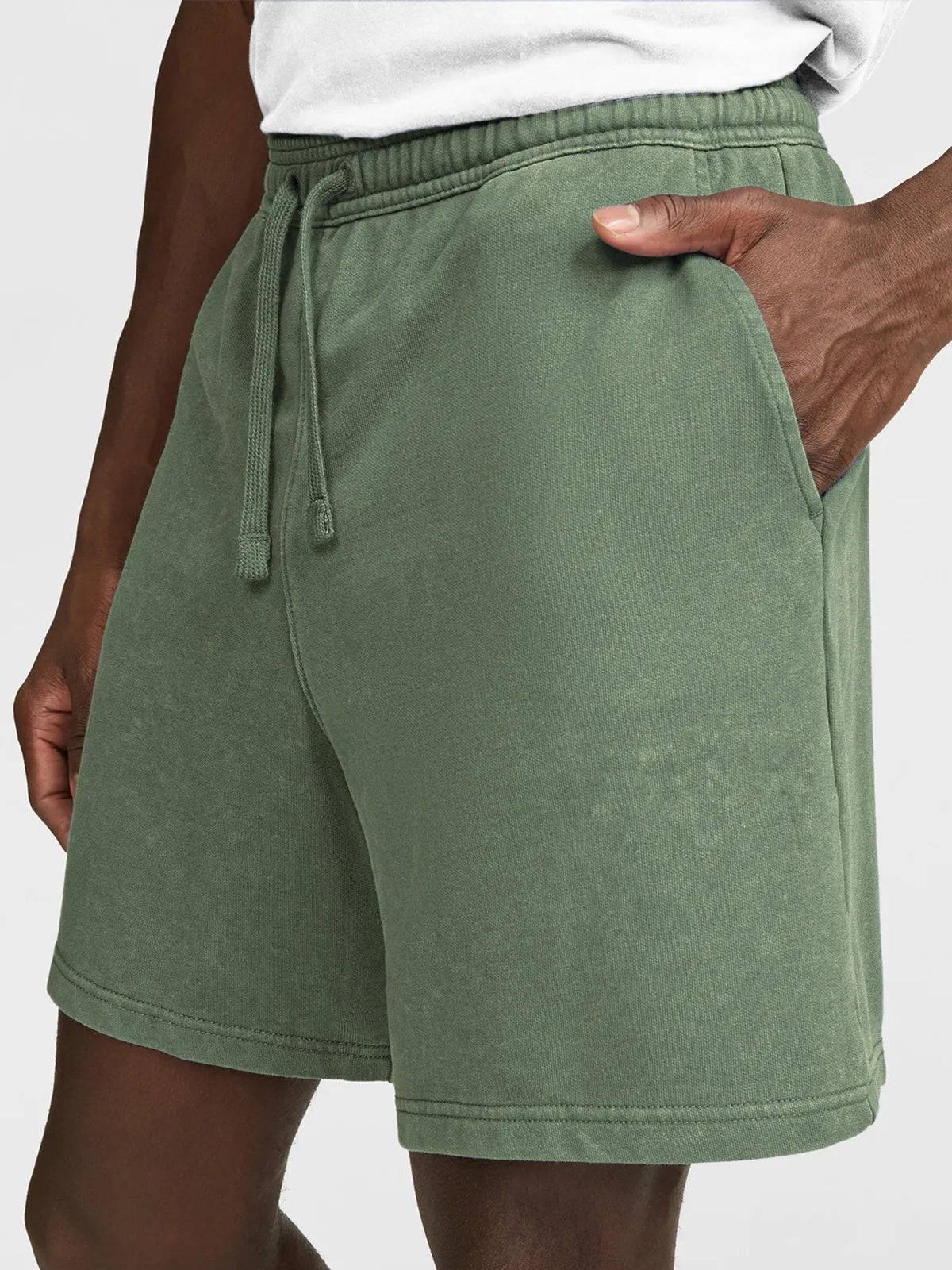 Men's Distressed Vintage Casual Dyed Textured Shorts With Side Pockets