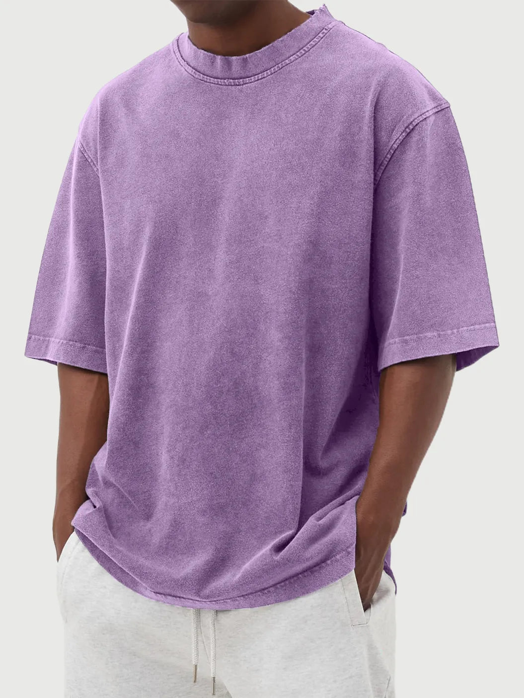 Men's Vintage Washed And Distressed Cotton T-shirt