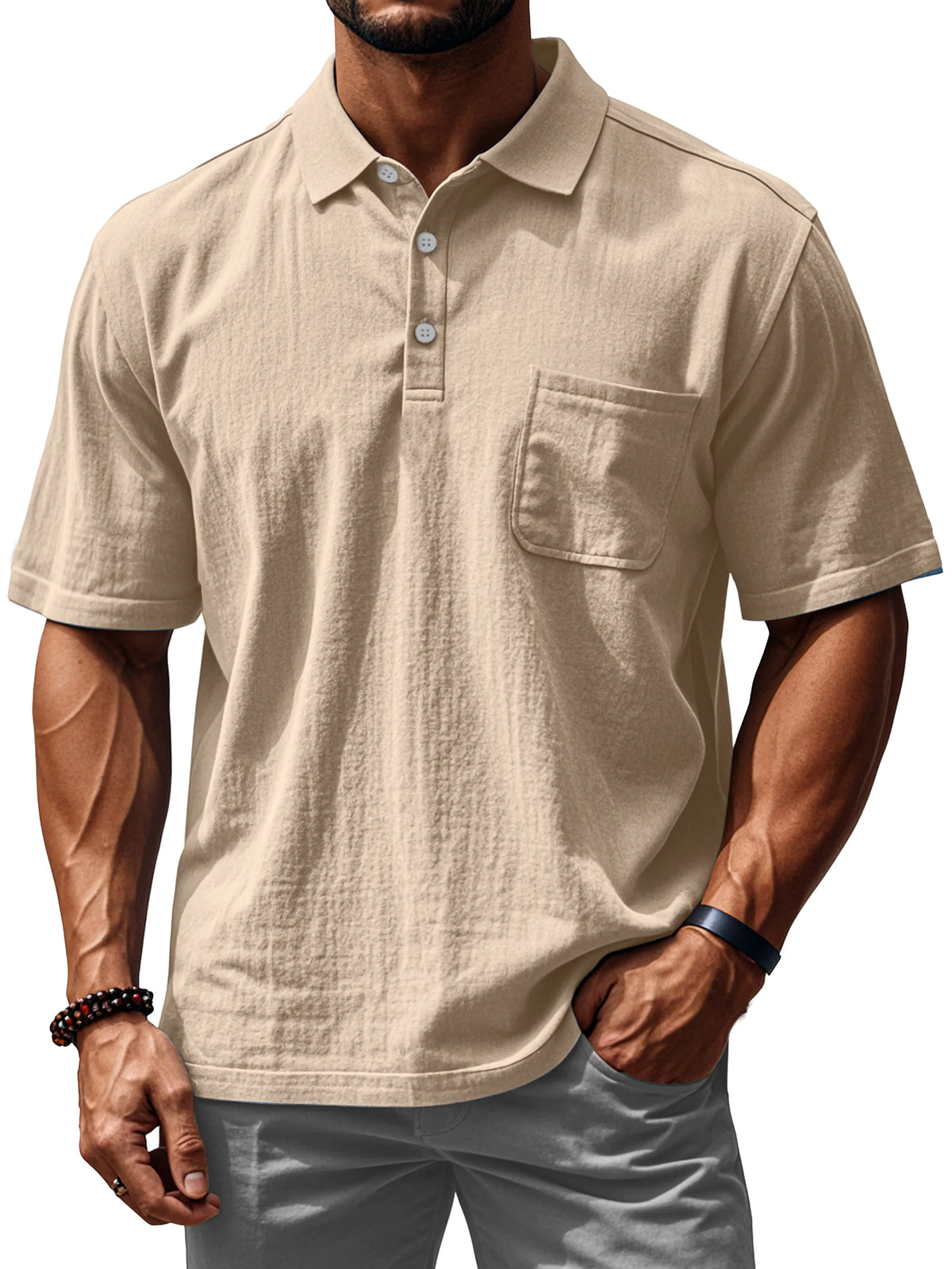 Men's Everyday Comfortable Loose Short Sleeve Polo Shirt