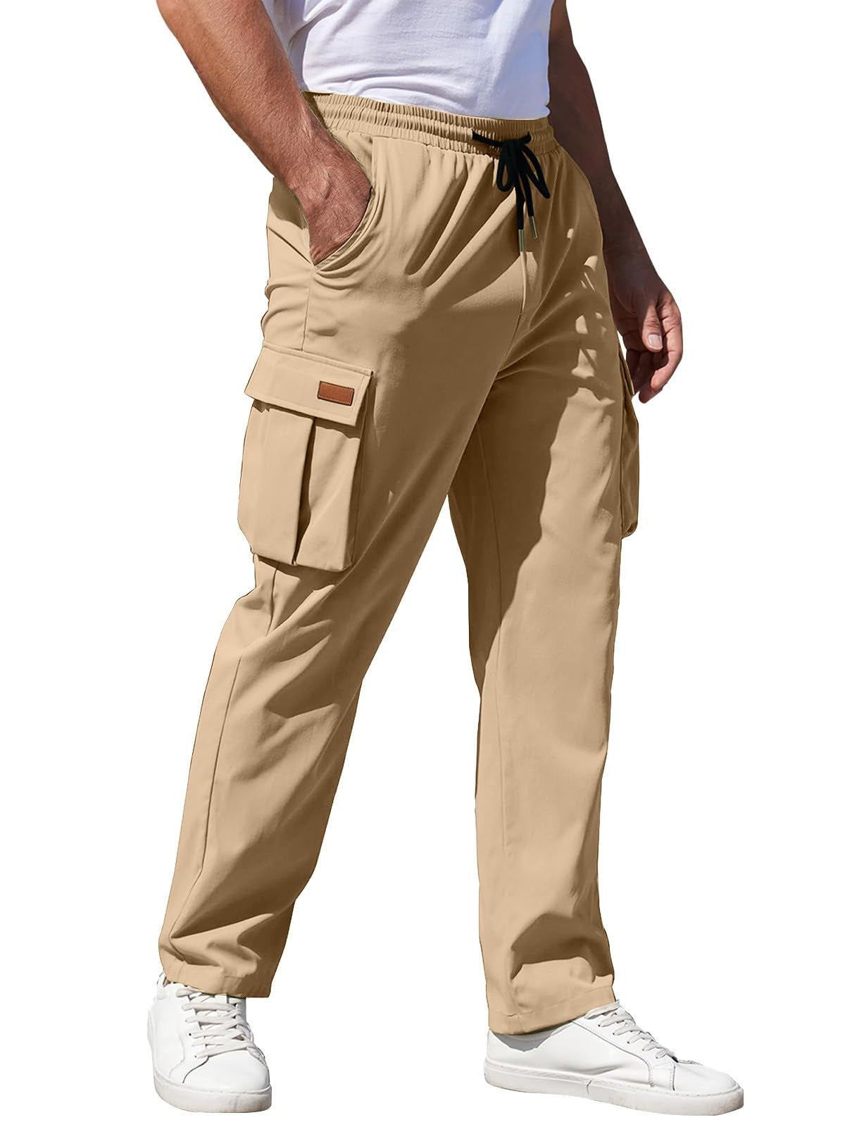 Men's Casual Multi-pocket Workwear Drawstring Trousers