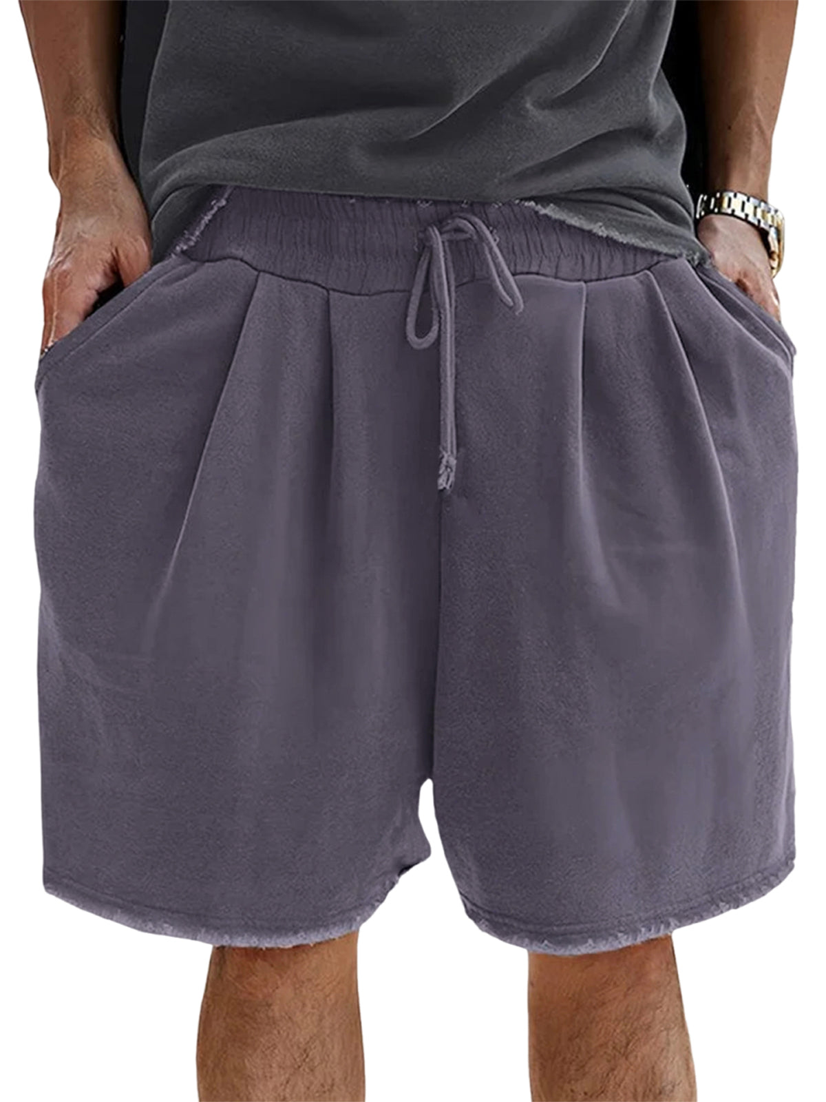 Men's Loose Cotton Vintage Pleated Lace-Up Sports Casual Daily Shorts