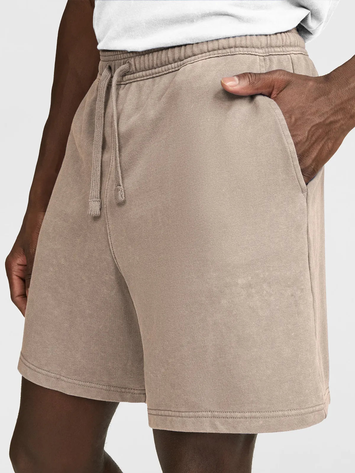 Men's Distressed Vintage Casual Dyed Textured Shorts With Side Pockets