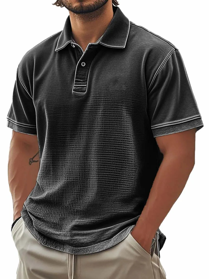 Men's Retro Fashion Workwear Lapel Short-sleeved Polo Shirt