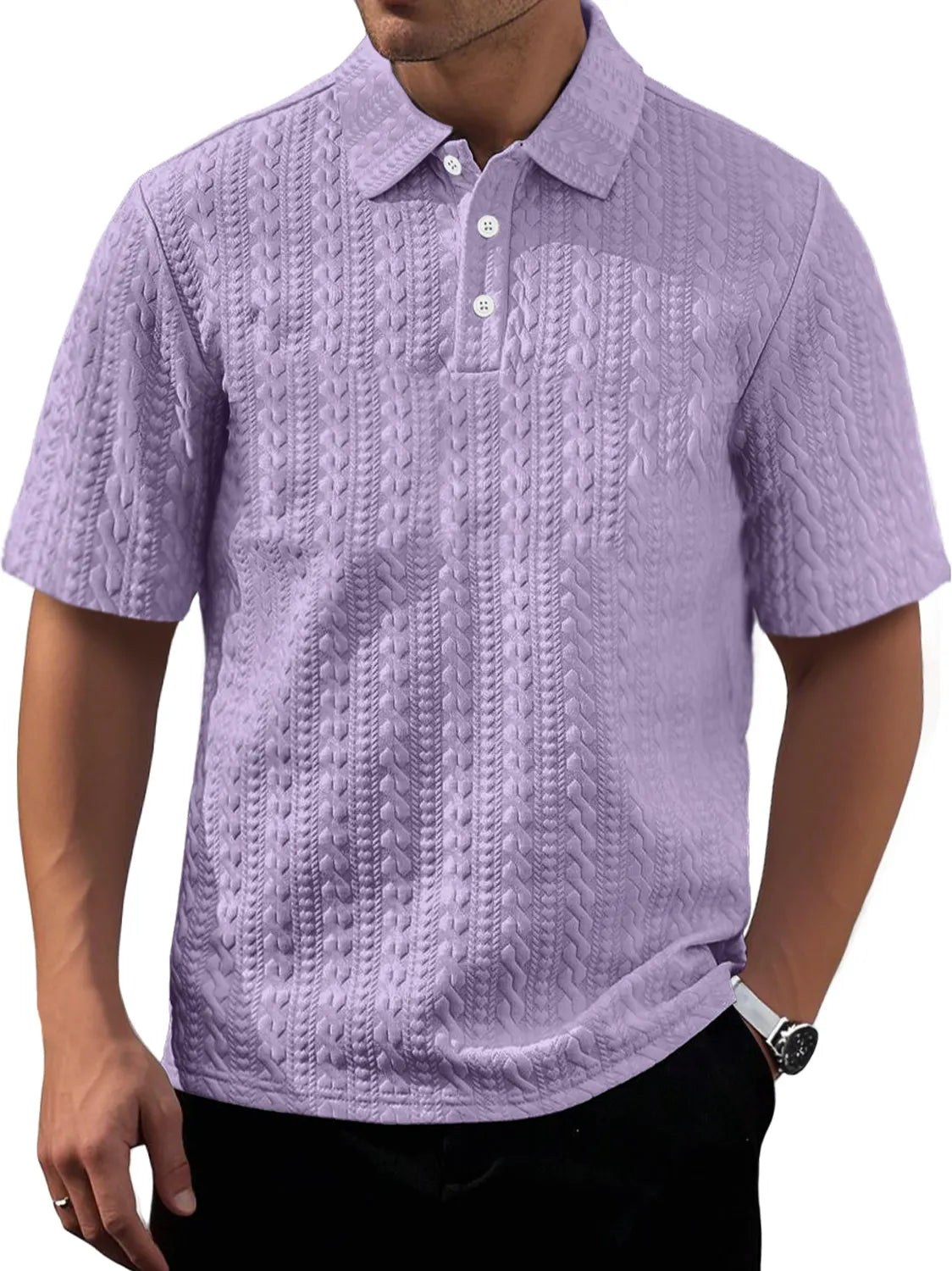 Men's Daily Texture Casual Lapel Comfortable Short-sleeved Polo Shirt