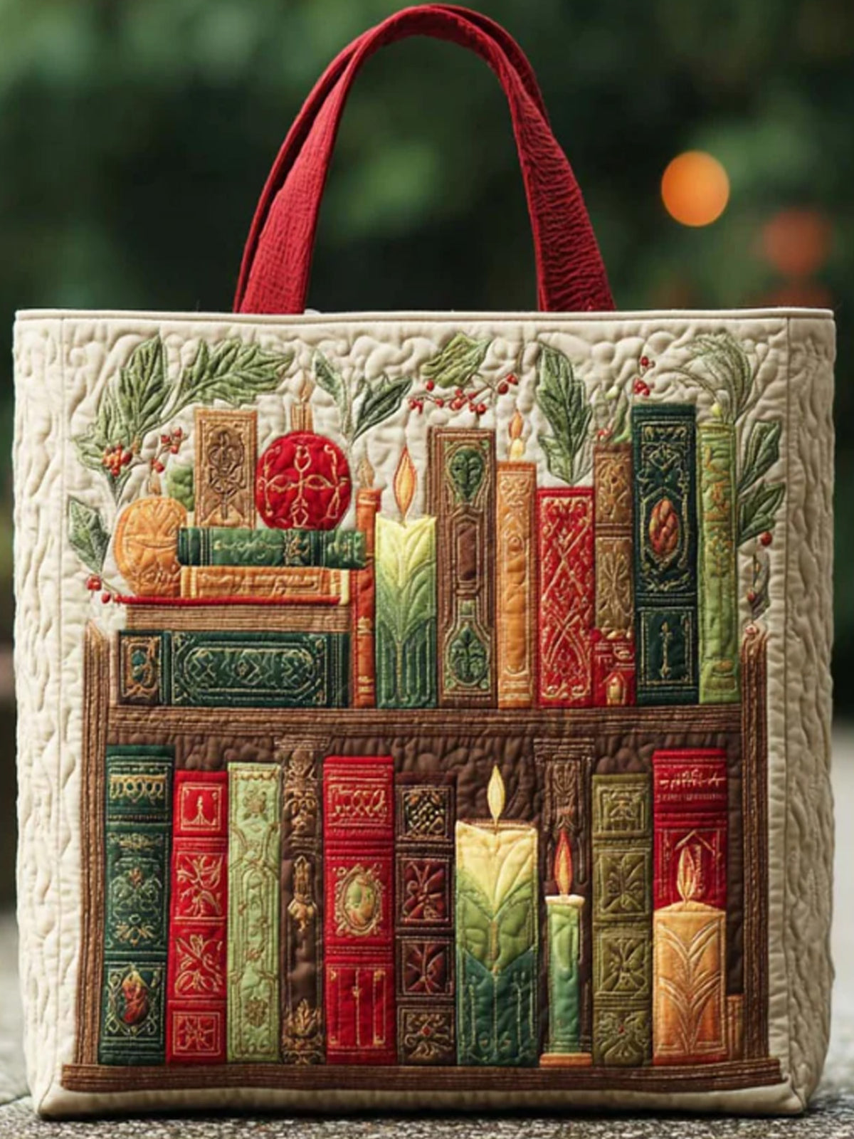 Snowy Story  Quilted Tote Bag