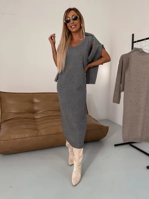 💥Midi Dress and Turtle Neck Sweater Set
