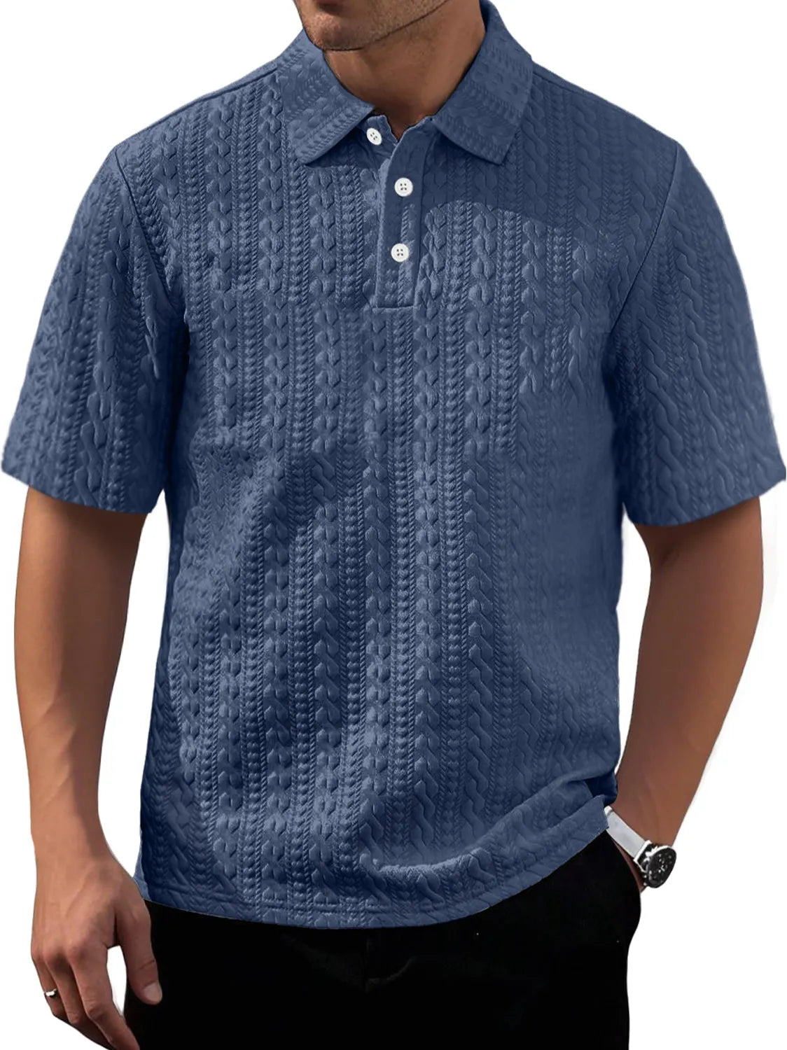 Men's Daily Texture Casual Lapel Comfortable Short-sleeved Polo Shirt