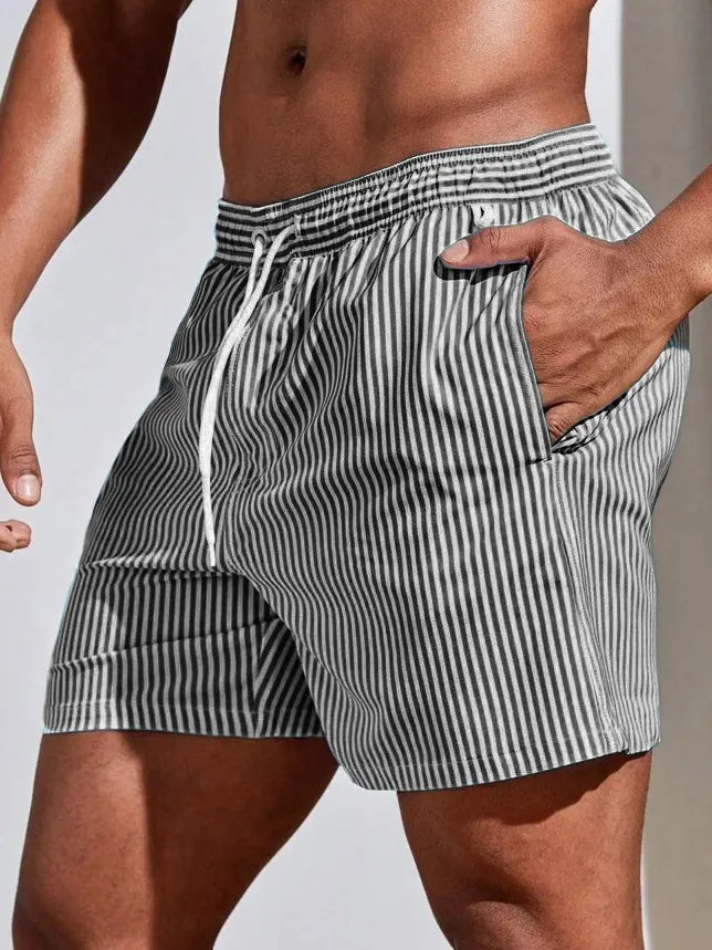 Men's Fashion Casual Striped Fabric Shorts