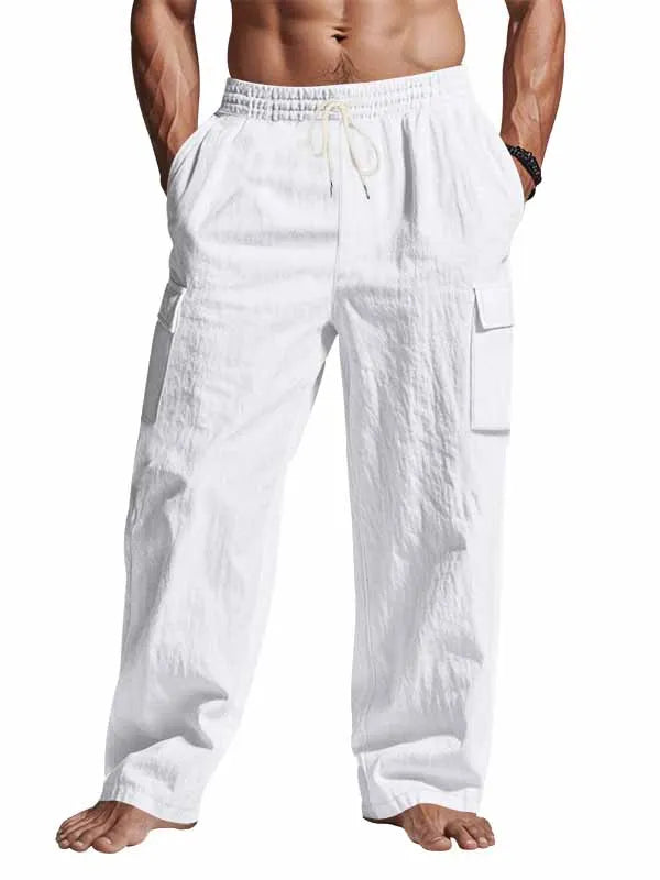 Men's Fashionable Casual Workwear Linen Fabric Trousers