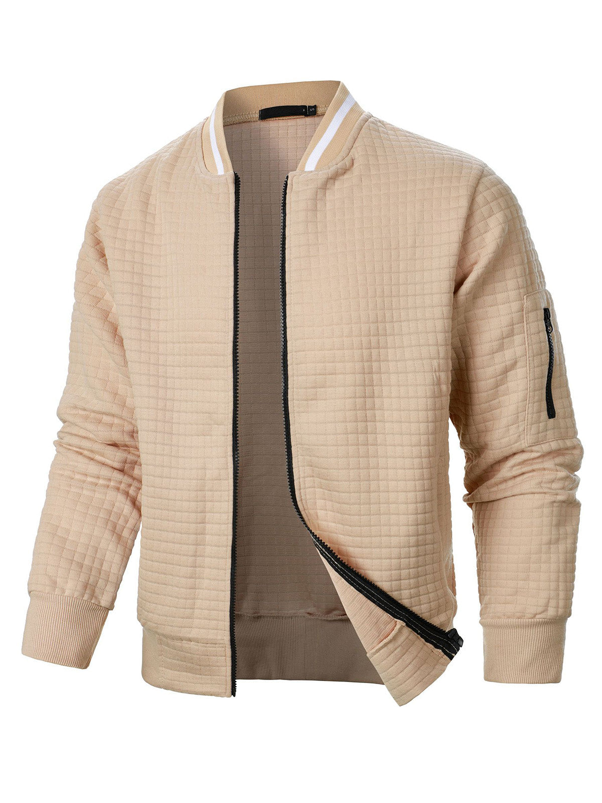 Men's Casual Solid Color Comfortable Square Zipper Baseball Shirt Jacket