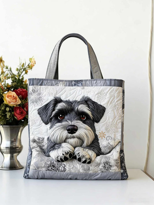 Schnauzer Cute Quilted Tote Bag