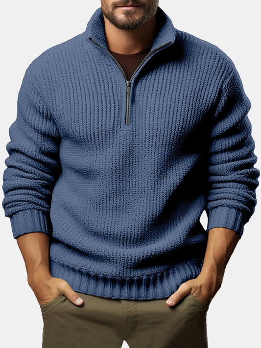 Men's Casual Loose Zipper Long-sleeved Sweater