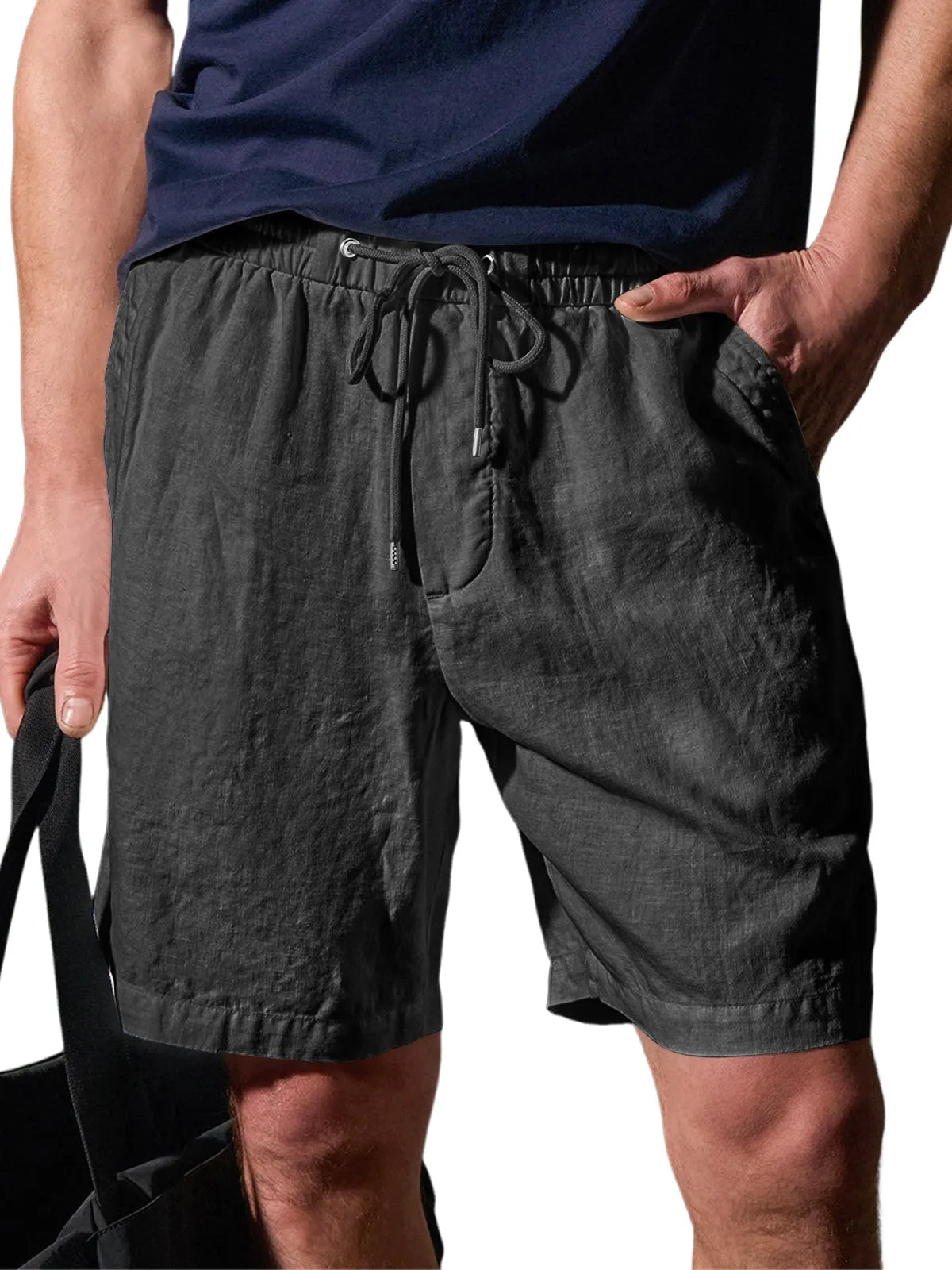 Men's Daily Comfort Elastic Waist Casual Solid Color Shorts