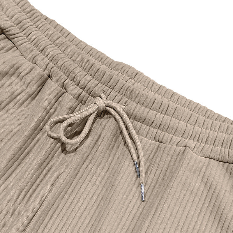 Men's Daily Solid Color Vertical Strip Casual Trousers