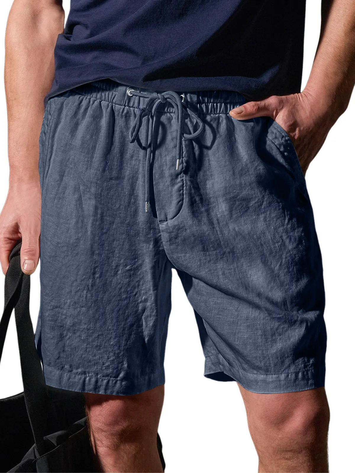 Men's Daily Comfort Elastic Waist Casual Solid Color Shorts