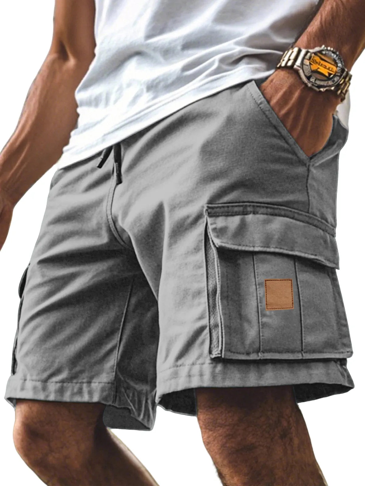 Men's Casual Simple Side Cuff Pocket Comfortable Overalls