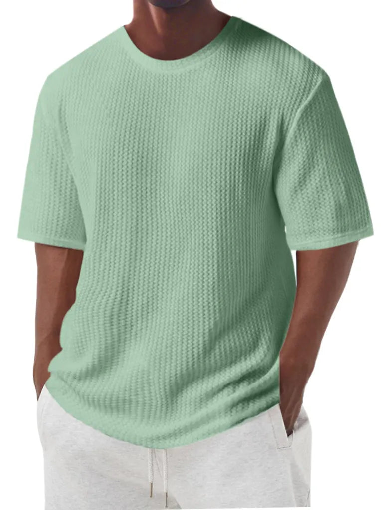 Men's Simple And Comfortable Texture Solid Color Short-sleeved T-shirt