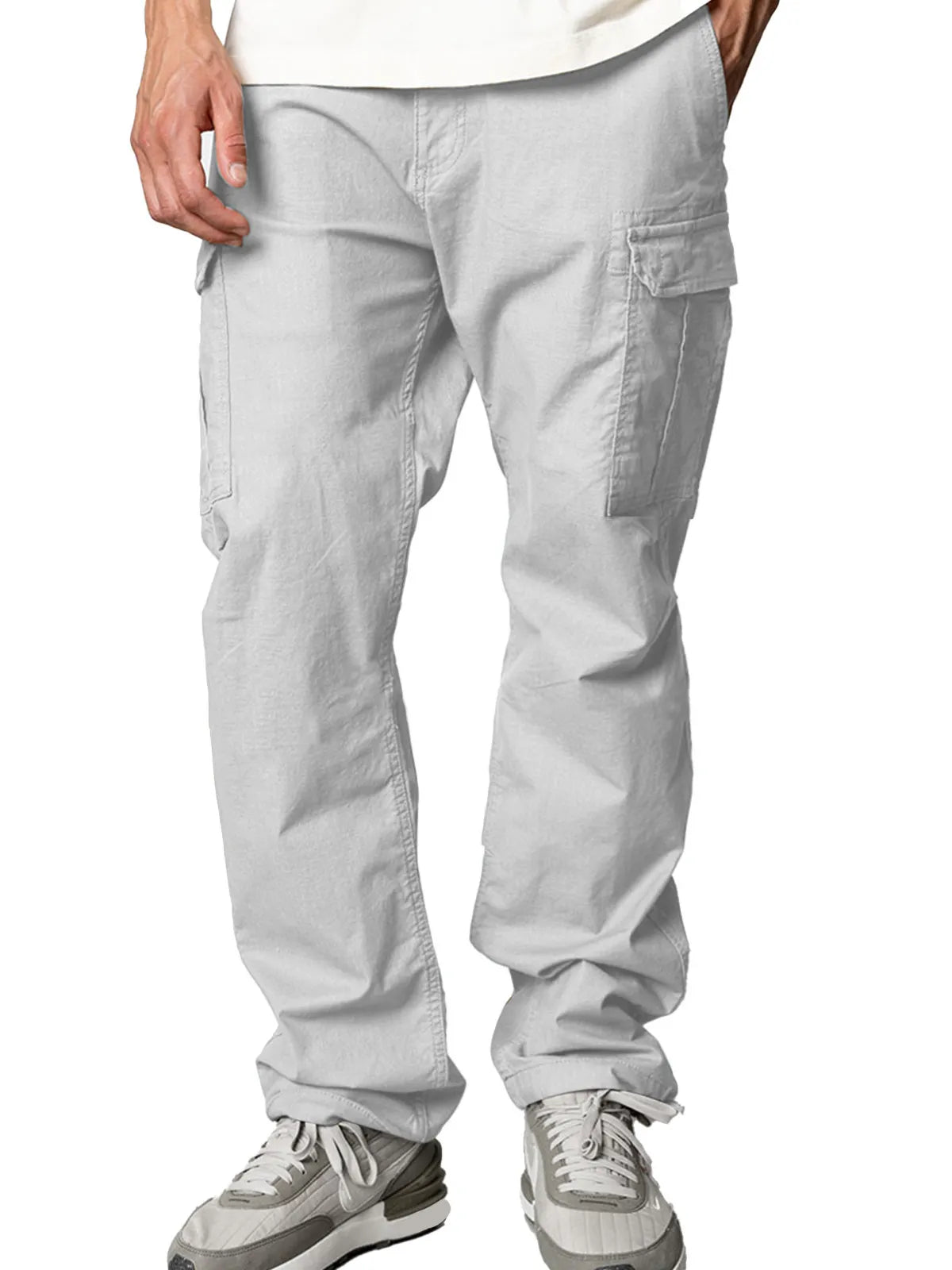Men's Casual Solid Color Pocket Cargo Pants