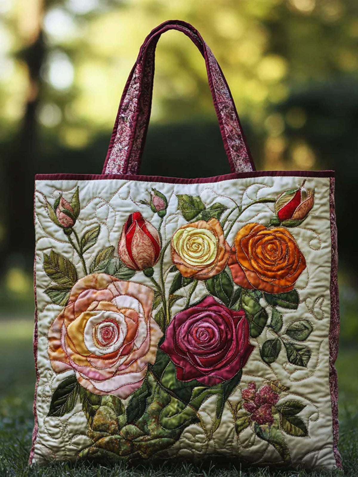 Velvet Rose  Quilted Tote Bag