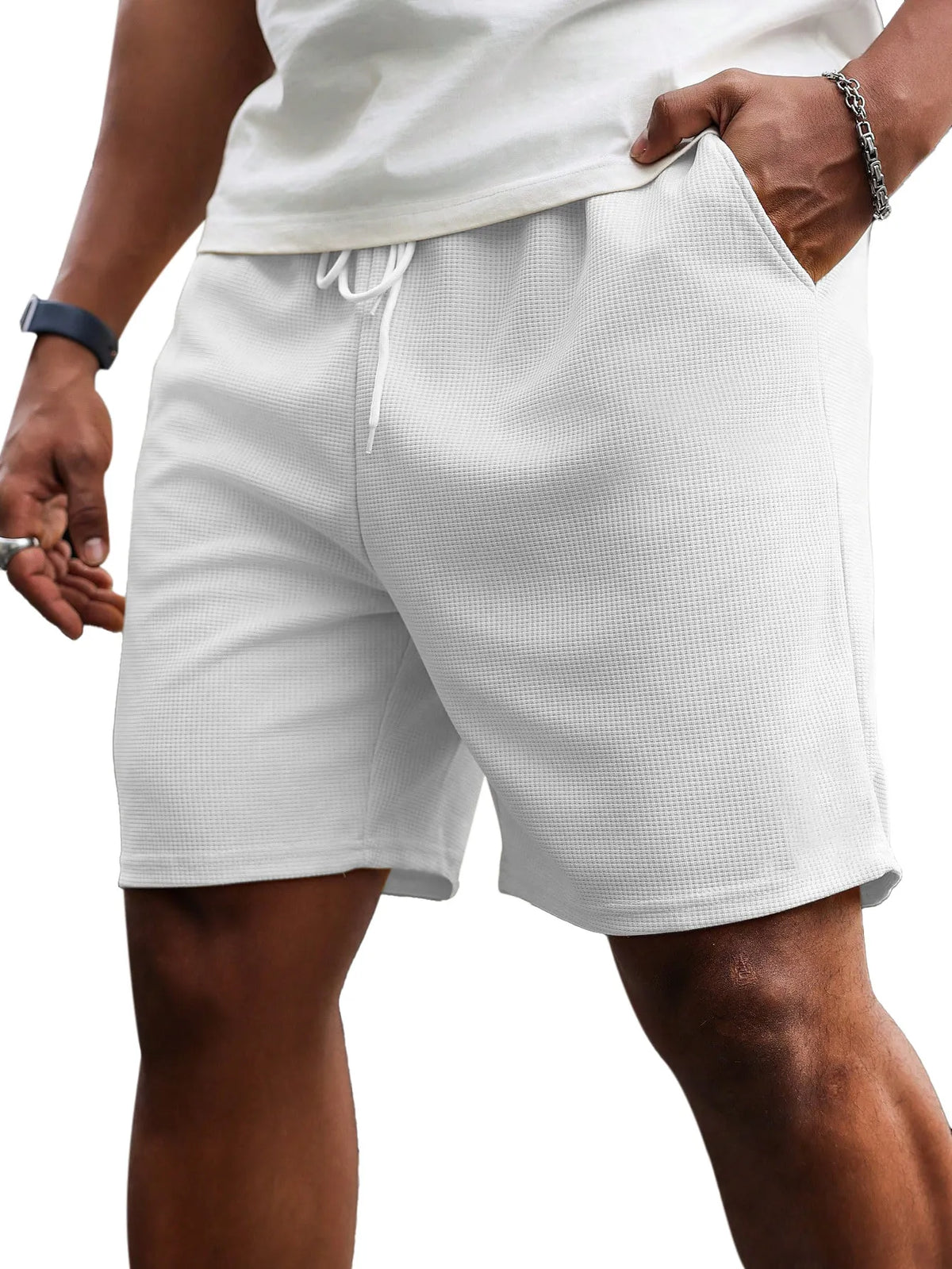 Men's Casual Simple Waffle Shorts