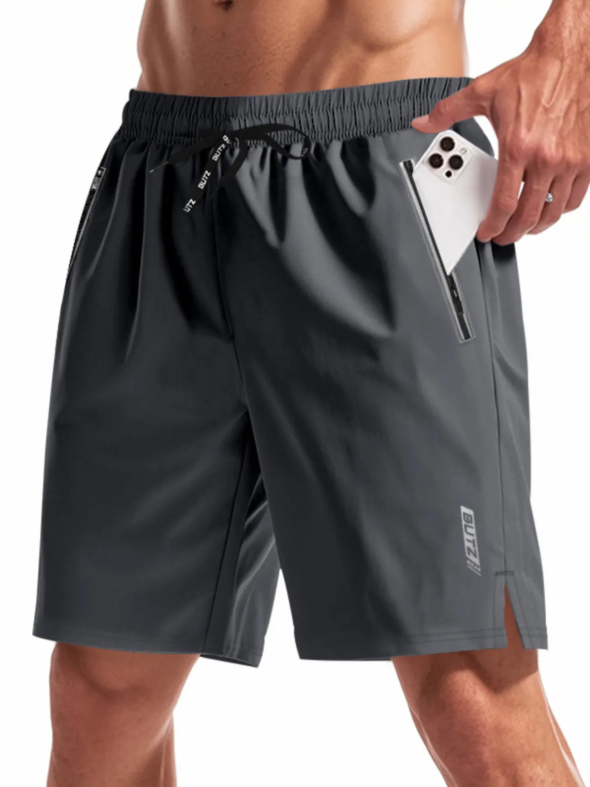 Men's Luminous Functional Quick-Drying Loose Beach Sports Casual Shorts with Side Pockets