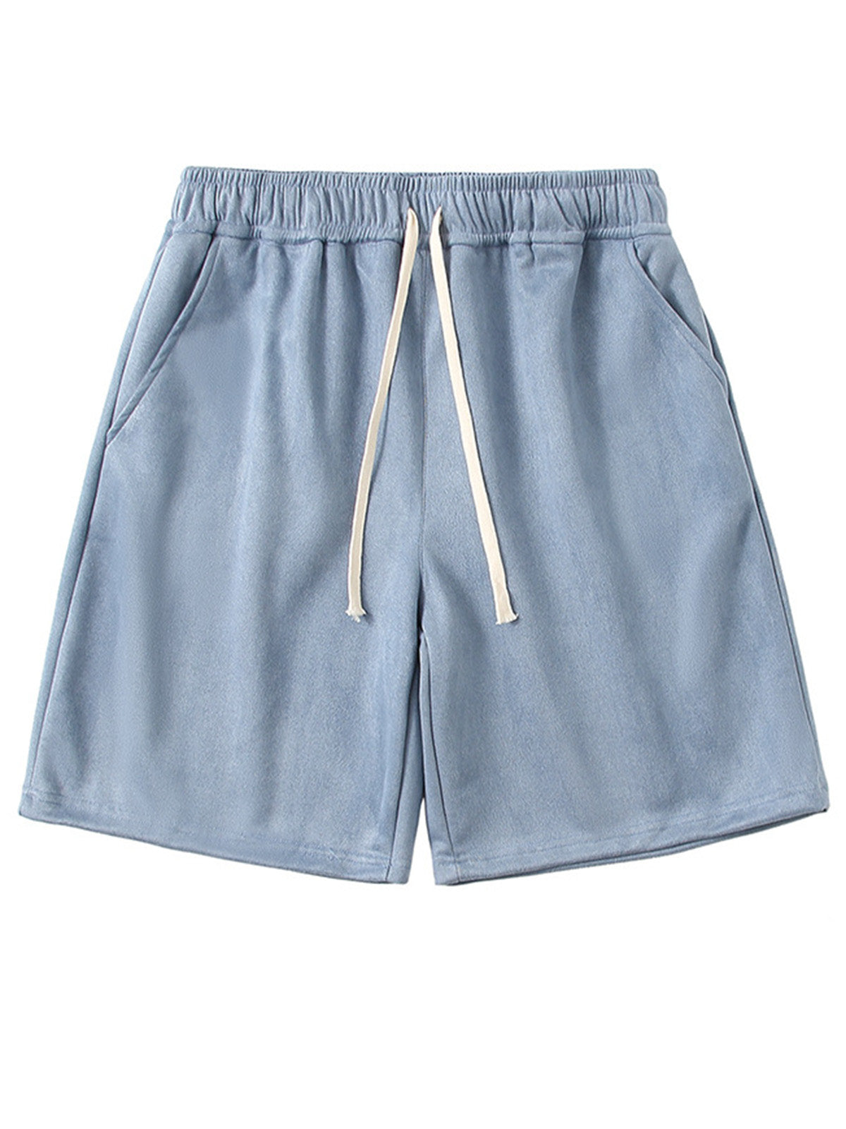Men's simple and comfortable solid color suede shorts