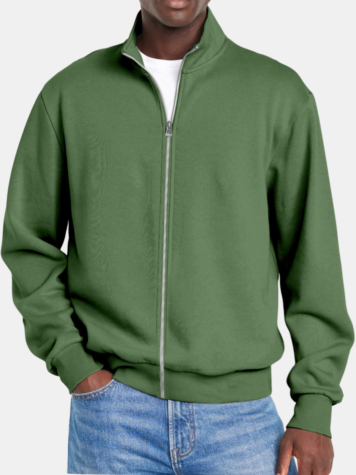 Men's Simple Everyday Stand Collar Zipper Jacket