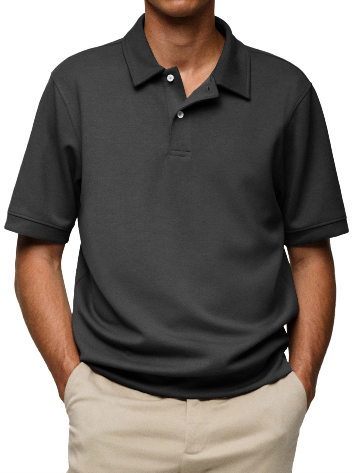 Men's Everyday Casual Lapel Button-Down Short Sleeve POLO Shirt