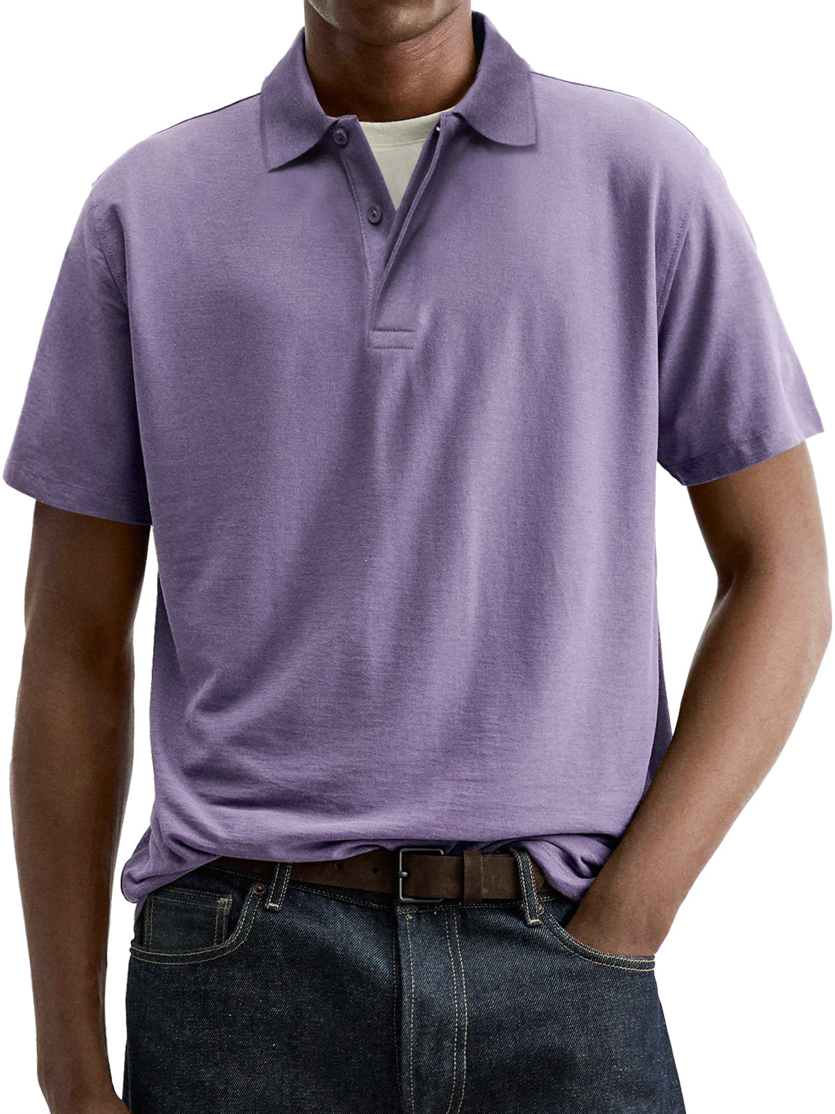 Men's Everyday Comfort Lapel Button-Down Short Sleeve POLO Shirt