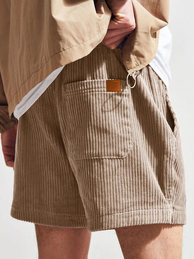 Men's Fashion Retro Sports Corduroy Fabric Shorts