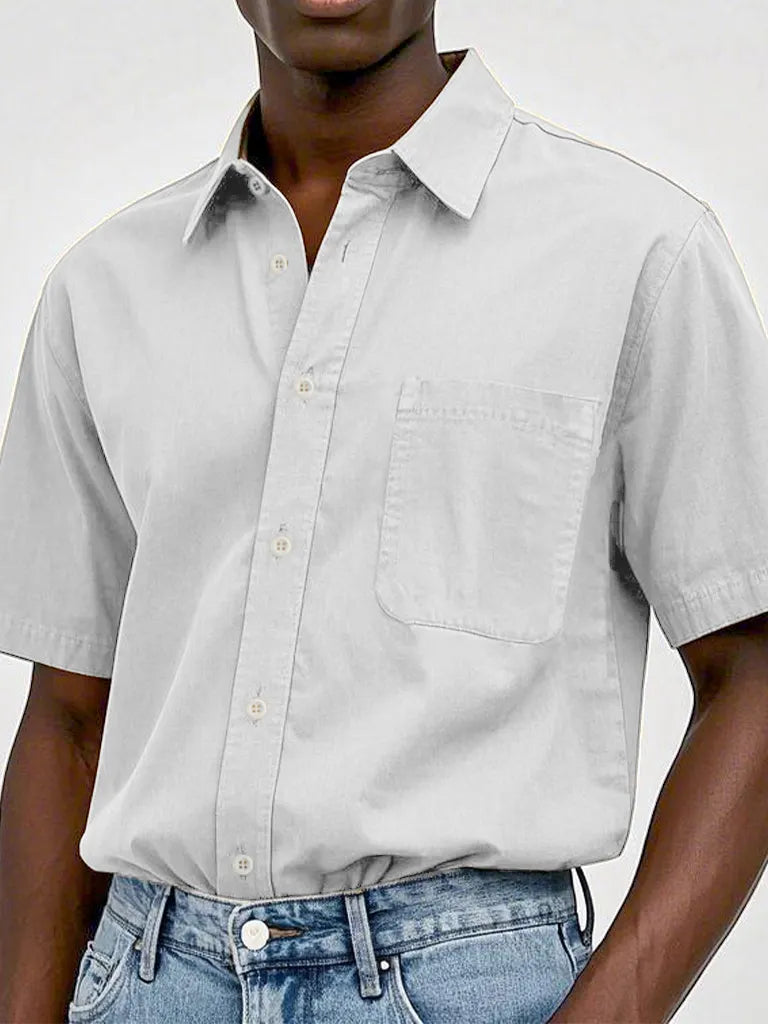 Men's Fashion Casual Retro Pure Cotton Lapel Shirts