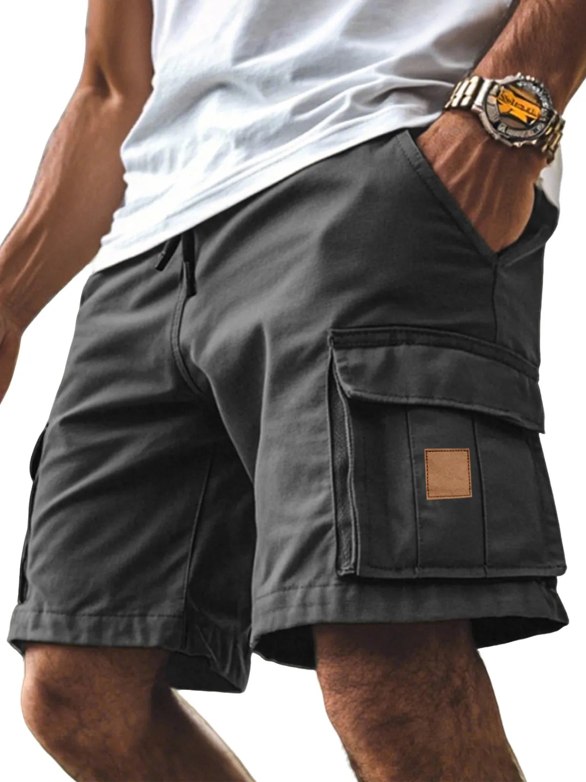 Men's Casual Simple Side Cuff Pocket Comfortable Overalls