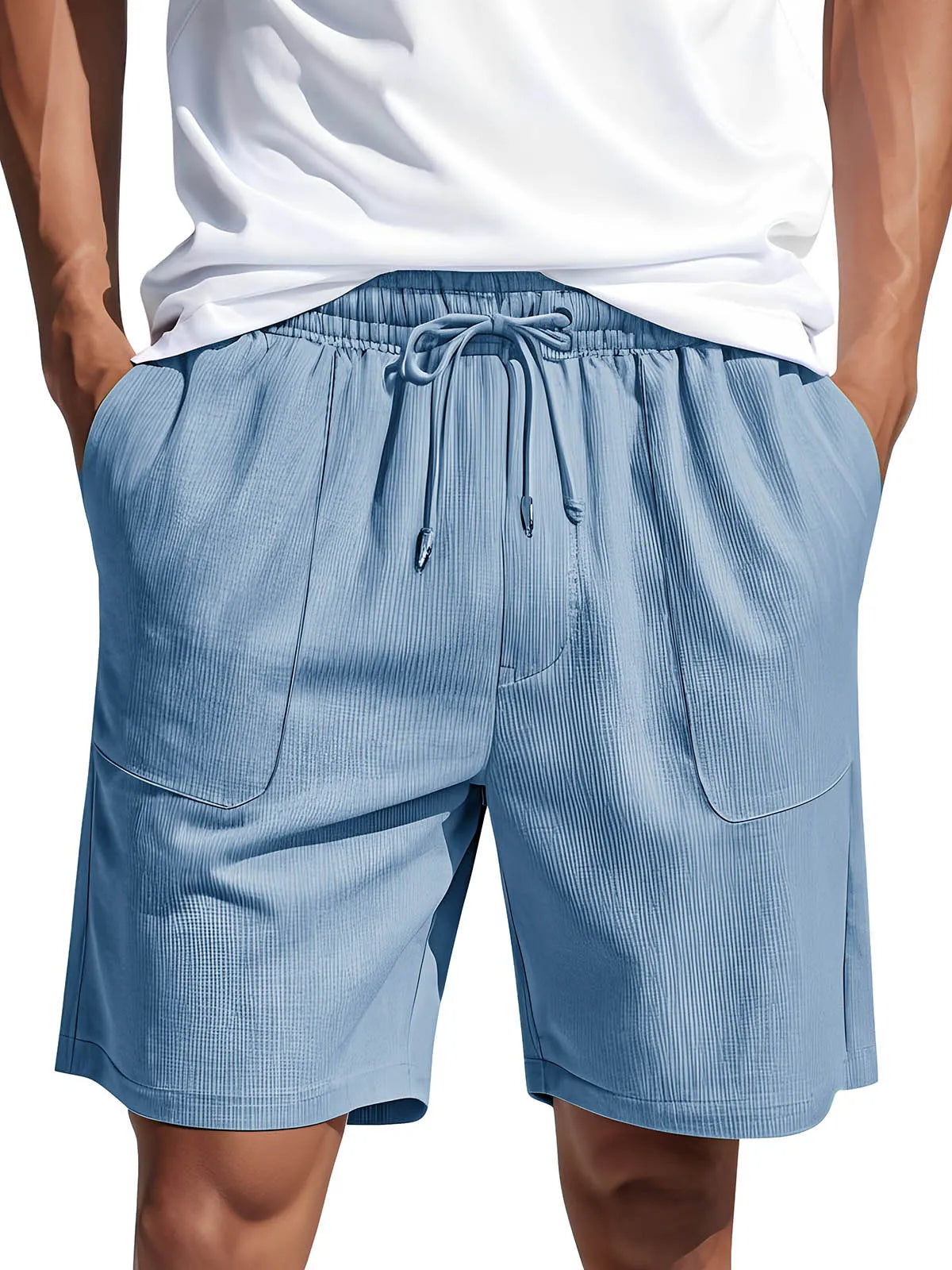 Men's Fashion Casual Corduroy Pocket Lace-up Shorts