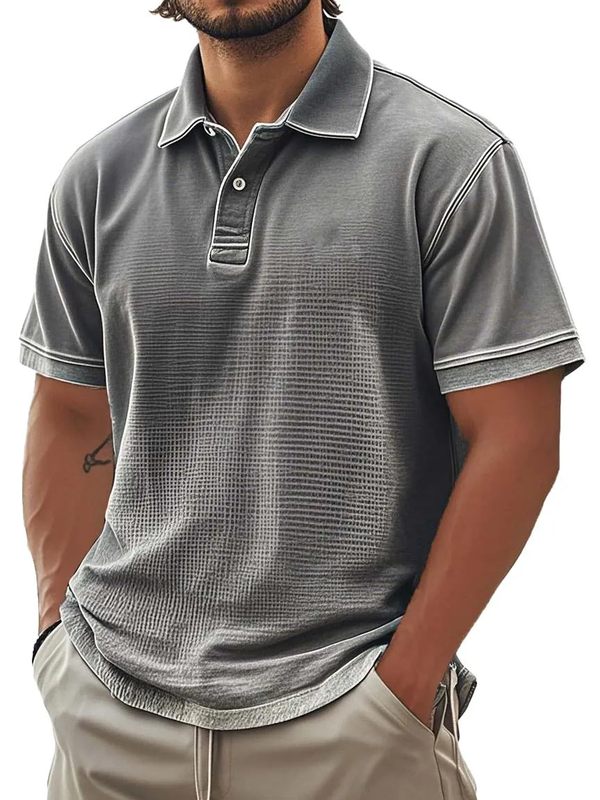 Men's Retro Fashion Workwear Lapel Short-sleeved Polo Shirt