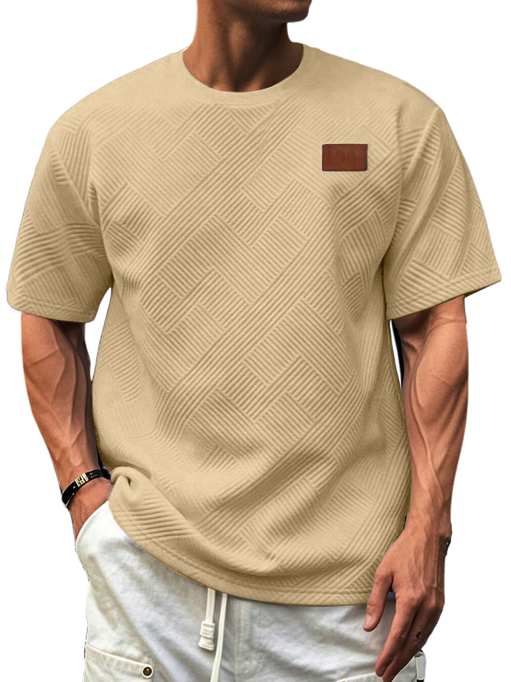 Men's Textured Casual Short-sleeved Top