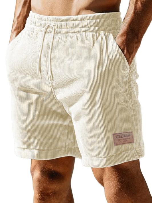 Men's Corduroy Lace-up Simple Casual Shorts