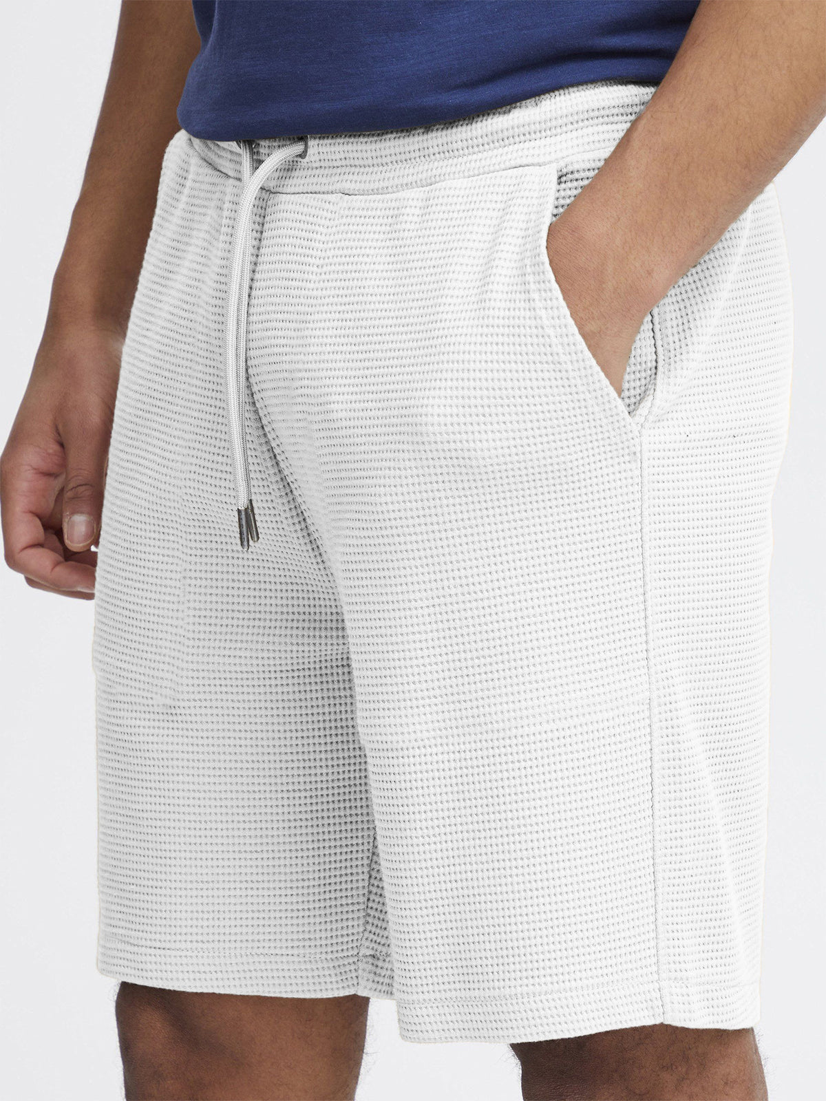Men's Comfortable Waffle Texture Lace-Up Casual Bermuda Shorts