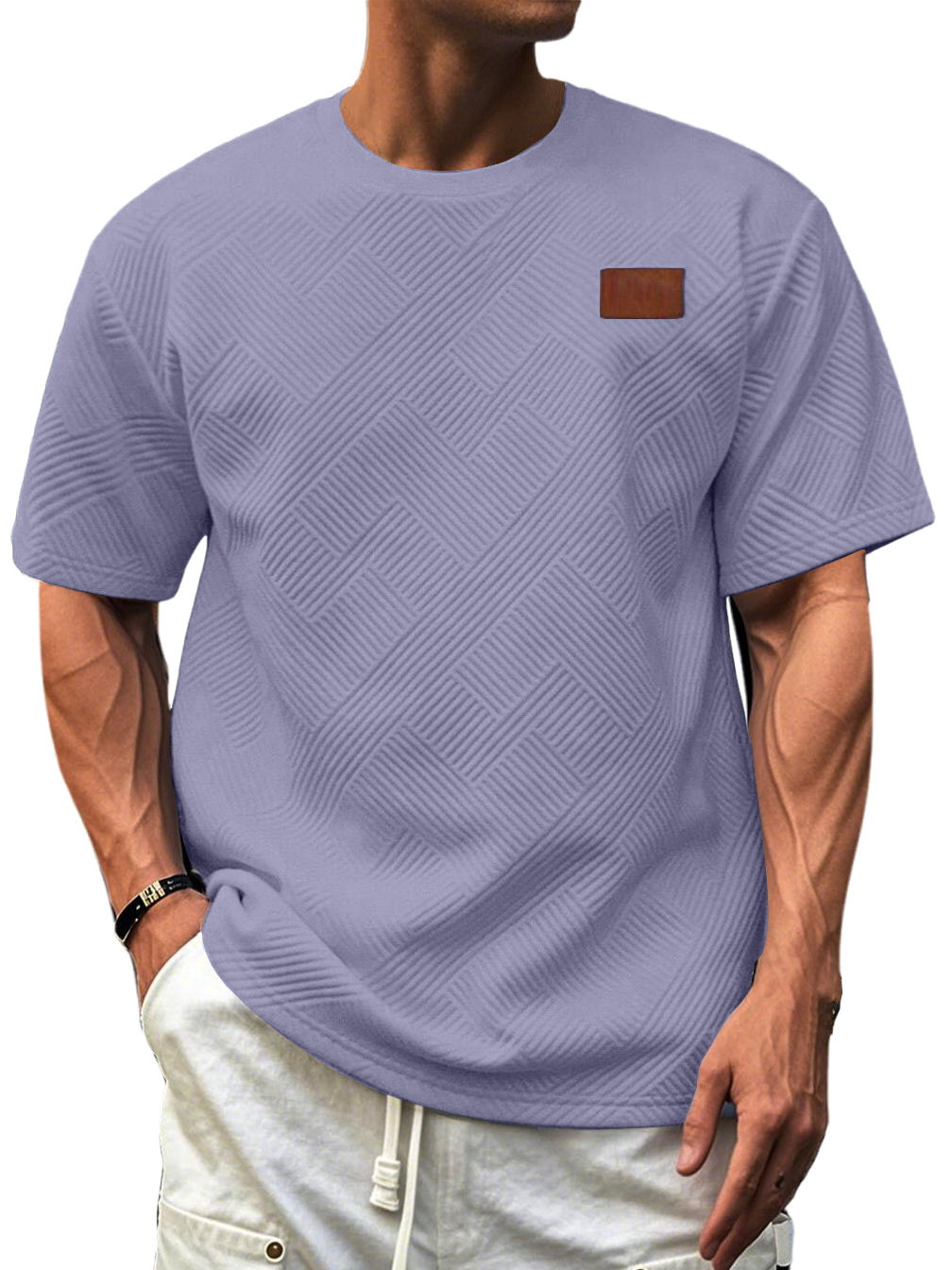 Men's Textured Casual Short-sleeved Top