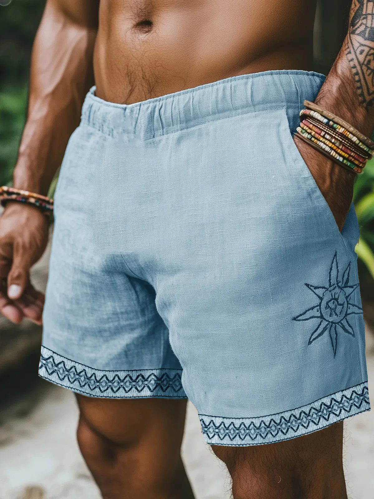 Men's Hawaiian Casual Print Shorts