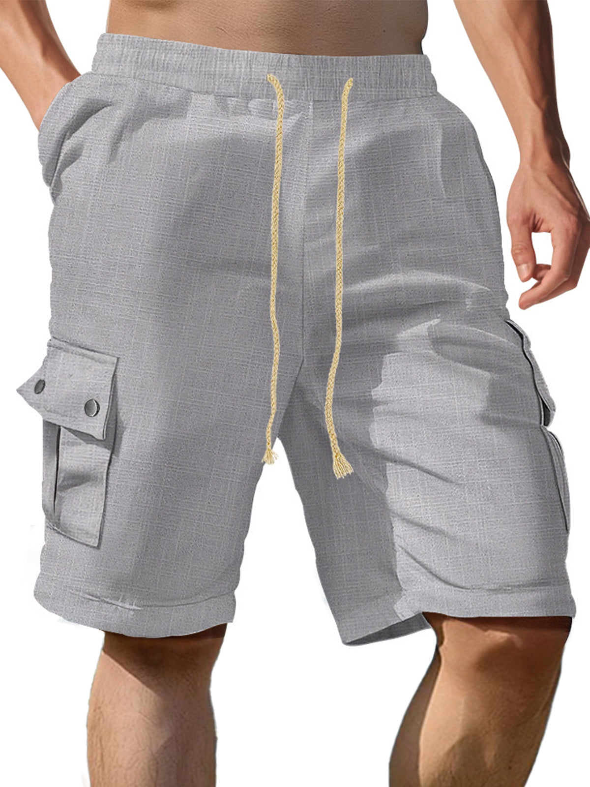 Men's Multi-pocket Cotton Casual Loose Shorts