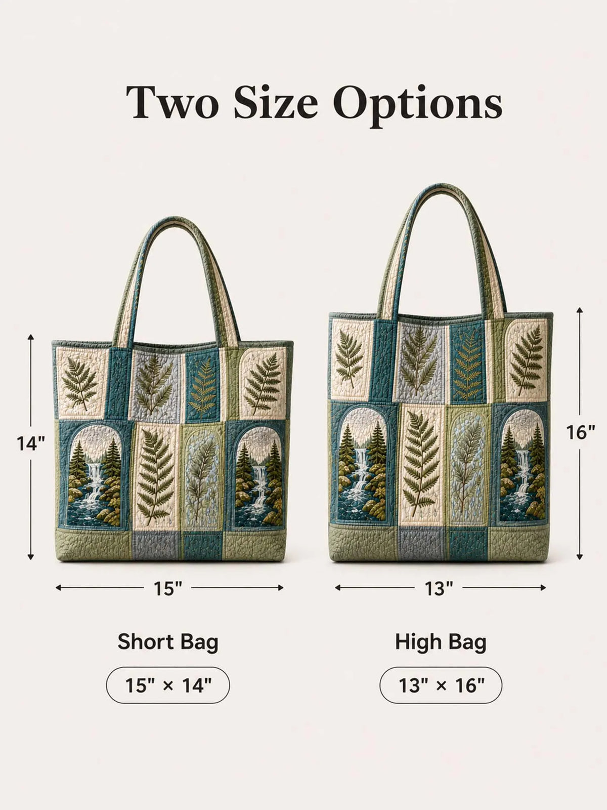 Pacific Northwest Forest  Quilted Tote Bag