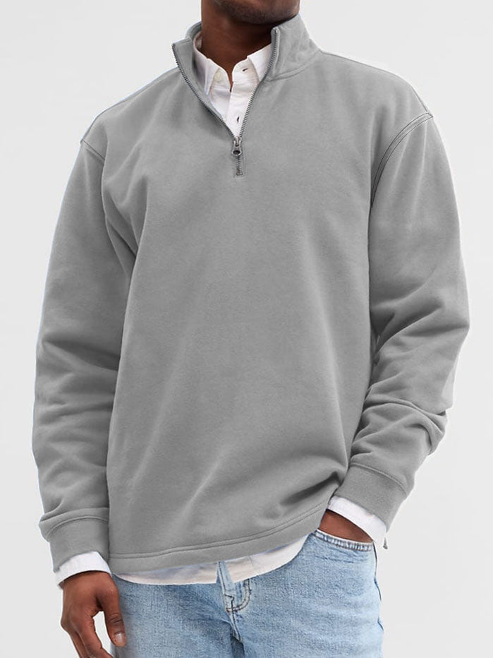 Men's Fashionable Casual Zipper Polo Shirt