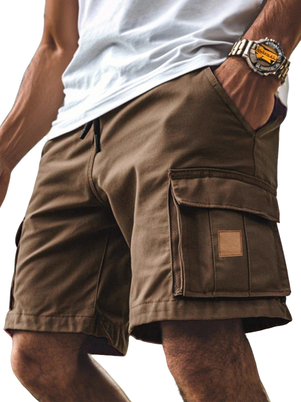 Men's Casual Simple Side Cuff Pocket Comfortable Overalls