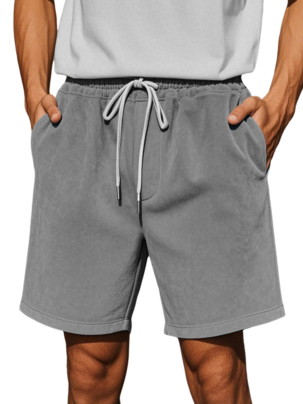 Men's Simple Everyday Suede Casual Loose Shorts